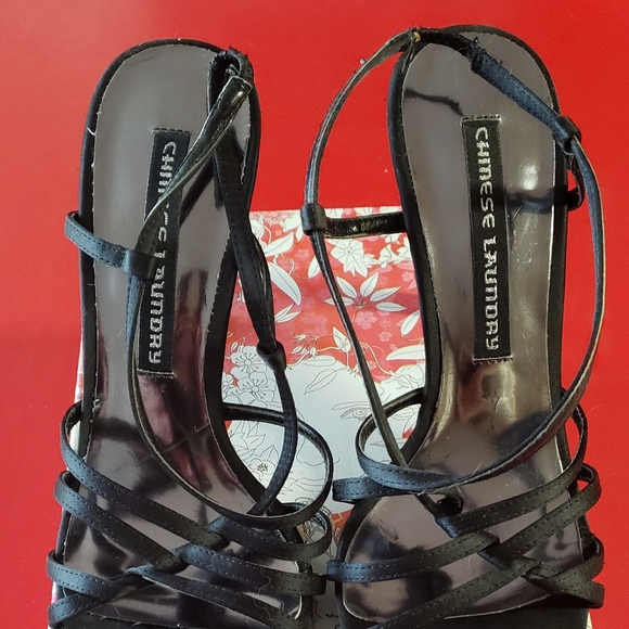 Black Chinese Laundry Heels Sandals Size 7M - Picture 3 of 6